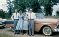 1956. left to right : Kenneth Dale Brink, Janice "Janey" (Hondred) Brink, Jenny (Elzinga) Brink (Mom) &  John Herbert Brink (Dad) in Missouri