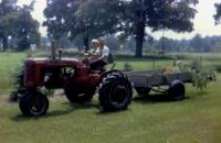 1972. Robert & Grandpa at the Lowing Farm. Robert Lowing Brink, Harold Crandal Lowing (Dad) at Harold C. Lowing Farm - 3695 Bauer road, Jenison, Michigan