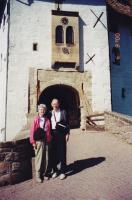 June, 2000. Barbara Jean (Lowing) Brink and Irwin Jay Brink. Entrance to Wartburg Castle (Germany) at the drawbridge.